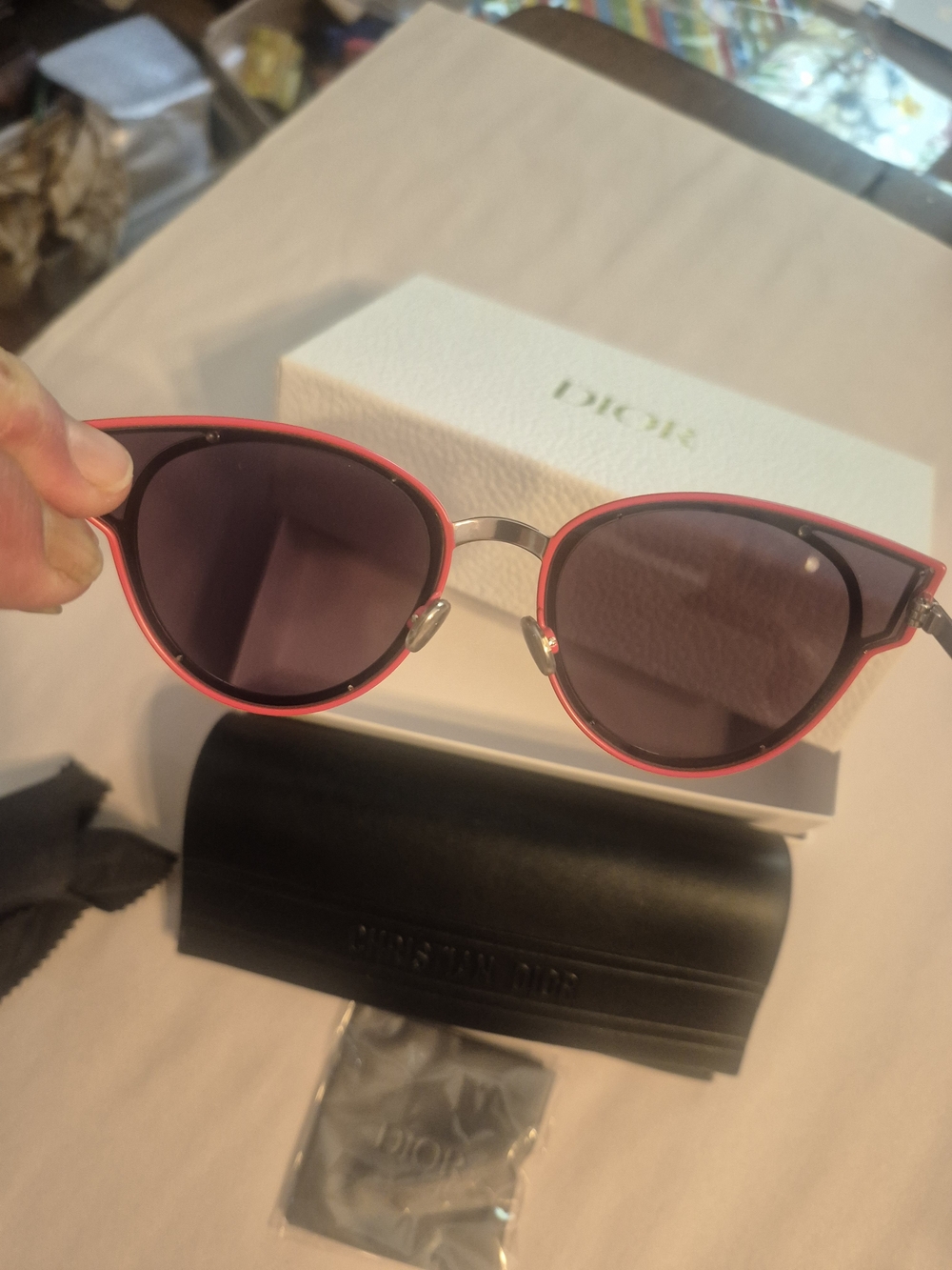 Dior Pink Cat-Eye Sunglasse Authentic NEW - Picture 3 of 12